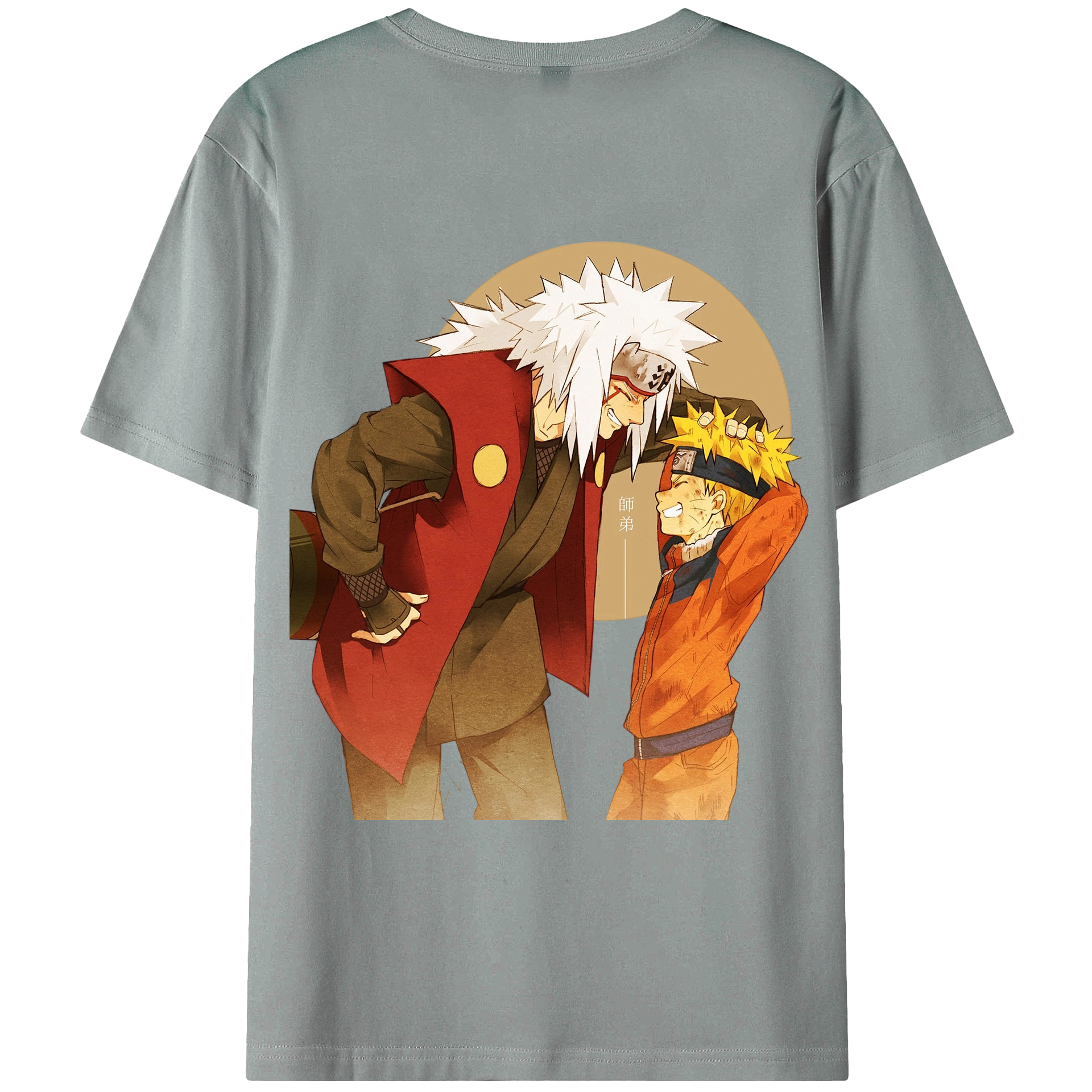 （画像用） NARUTO -ナルト- 自来也（じらいや） Jiraiya 綿100％ メンズ半袖Tシャツ（バックプリント） 通気性